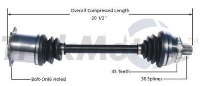 Picture of Audi A4 front CV axle shaft  8E0407271AA